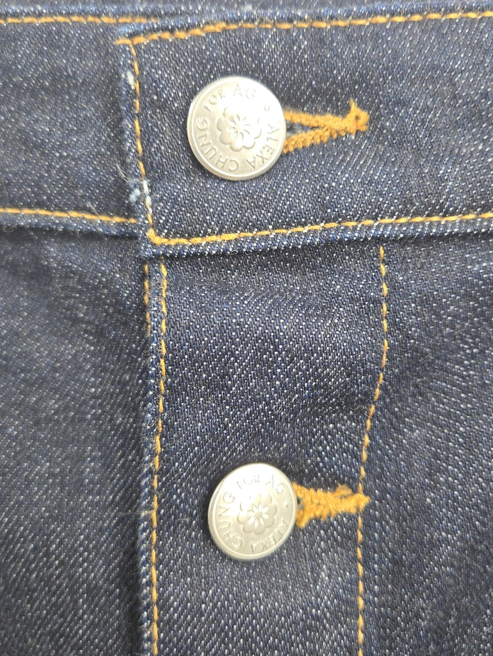 Alexa Chung A G Mini Skirt Blue Denim Button Front - Picture 5 of 14